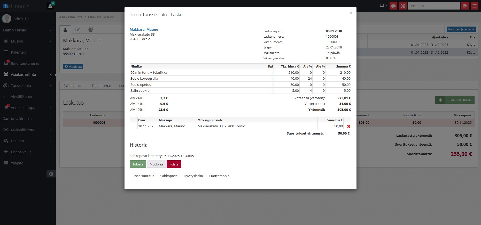 Asiakashallinta esimerkki